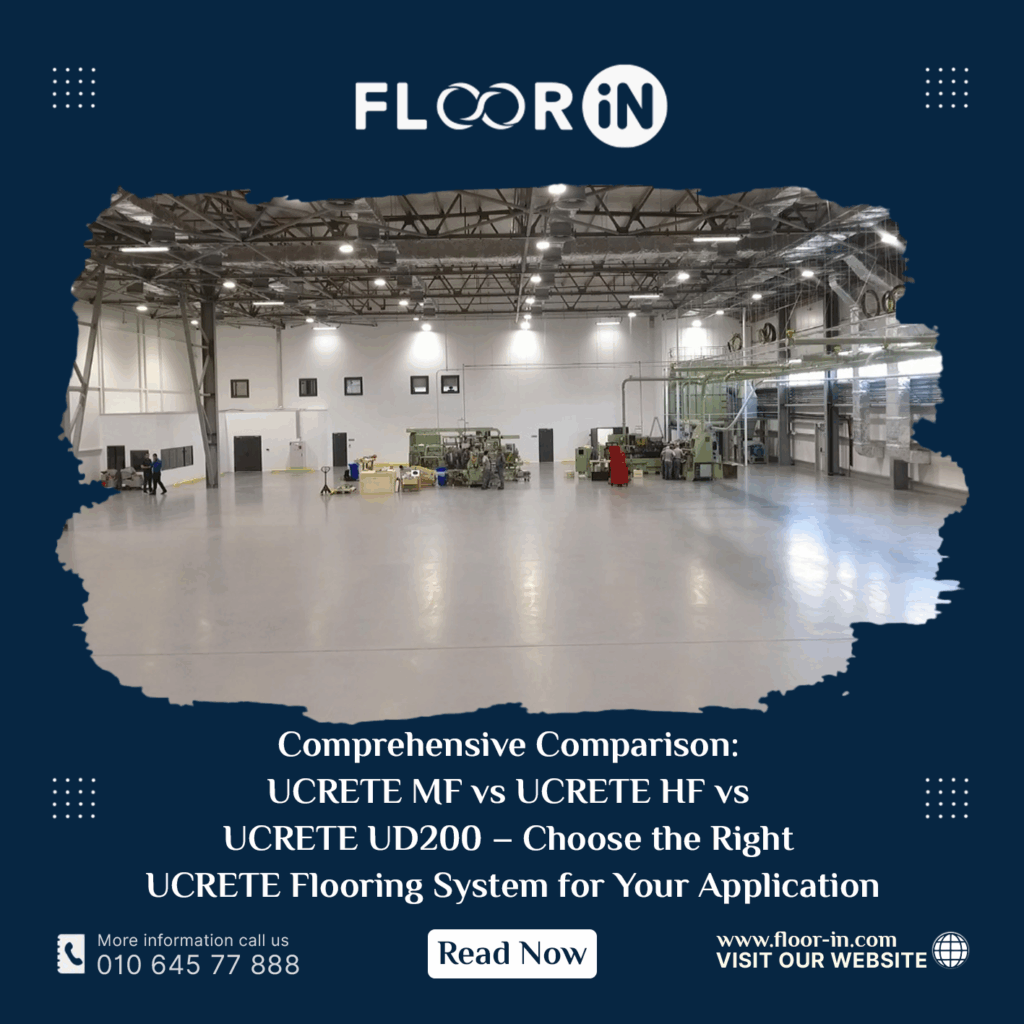 Comprehensive Comparison: UCRETE MF vs UCRETE HF vs UCRETE UD200 – Choose the Right UCRETE Flooring System for Your Application 9 - FLOOR IN - Industrial Epoxy Company Comprehensive Comparison - FLOOR IN - Industrial Epoxy Company